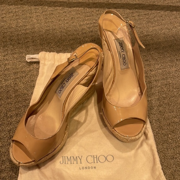 Jimmy Choo espadrilles. Nude colour. Patent leather size 39 1/2 - Picture 2 of 7
